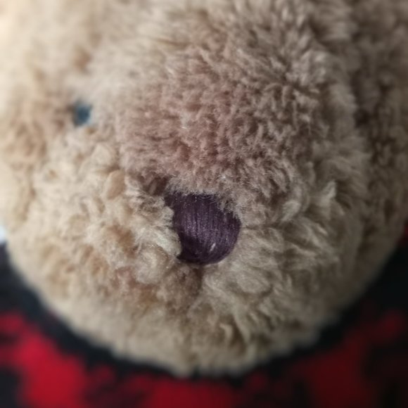 'CHRISHA' Plush Teddy wearing Woolrich sweater EUC - Picture 4 of 7